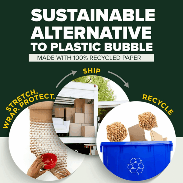 Cushion Lock Protective Wrap, 12 in X 50 Ft, Sustainable Packaging Solution for Packing, Shipping and Moving, No Scissors or Tape Needed, Great Alternative to Bubble Cushion Wrap (PCW-1250) - Image 5