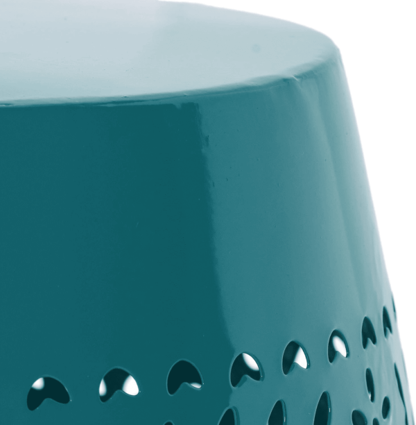 Ruby Outdoor 12" Iron Side Table, Teal - Image 9