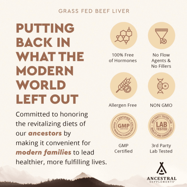 Grass Fed Beef Liver 180 Capsules, Supports Energy Production, Detoxification, Digestion, Immunity and Full Body Wellness, Non-Gmo, Freeze Dried Liver Health Supplement - Image 6