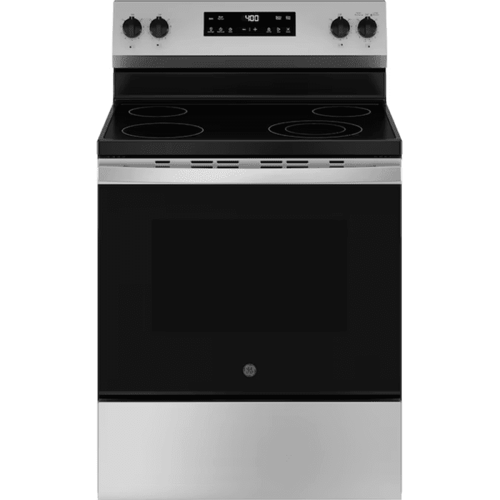30-In Glass Top 4 Burners 5.3-Cu Ft Freestanding Electric Ran ( Stainless Steel )