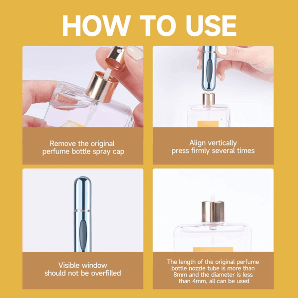 Mini Refillable Perfume Portable Atomizer Bottle Refillable Perfume Spray, Refill Pump Case for Traveling and Outgoing (5Ml, 4 Pack) 4 - Image 4
