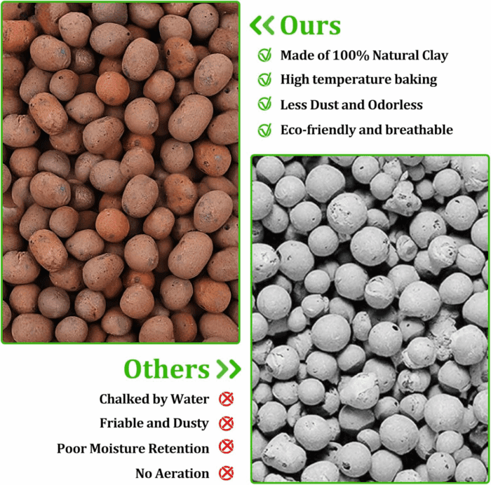 10LBS Expanded Clay Balls Terrarium Substrate for Reptiles - 100% Organic Lightweight Clay Pebbles Substrate Frogs False Bottom Substrate, Bioactive Terrarium Substrate for Drainage and Moisture - Image 5