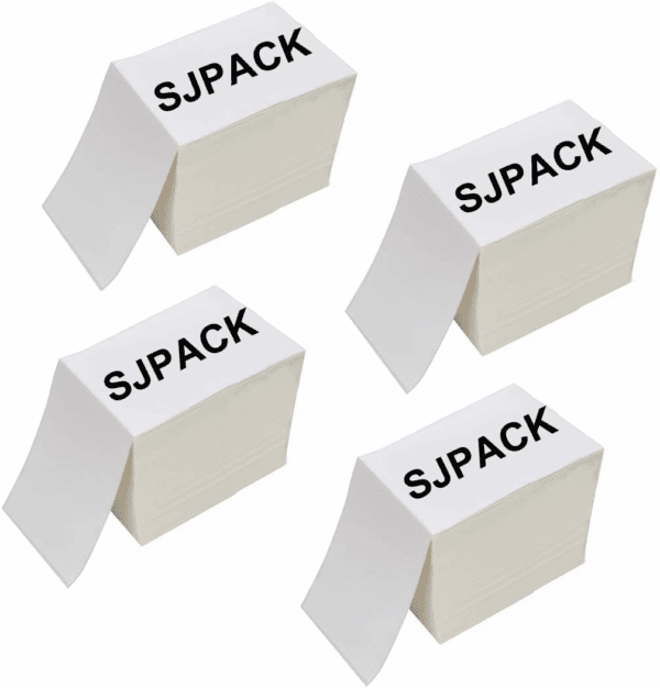 4 X 6 Fanfold Labels, 4000 Thermal Shipping Labels for Fedex Shipping Label (4 Stack- 4000 Labels)