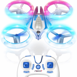 UFO 4000 Mini Drone for Kids - LED Remote Control Drone, Small RC Quadcopter for Beginners, 2.4Ghz Remote Control, 360 Flips, 2 Speed UFO Flying Toy for Kids, 2 RC Toy Batteries