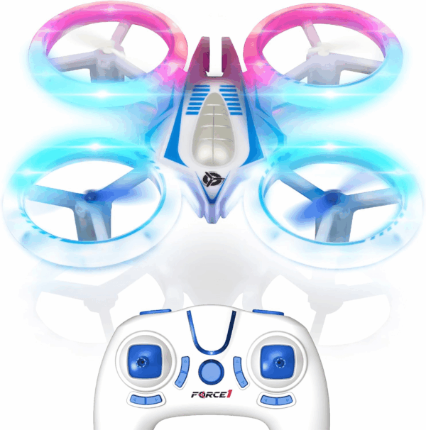 UFO 4000 Mini Drone for Kids - LED Remote Control Drone, Small RC Quadcopter for Beginners, 2.4Ghz Remote Control, 360 Flips, 2 Speed UFO Flying Toy for Kids, 2 RC Toy Batteries
