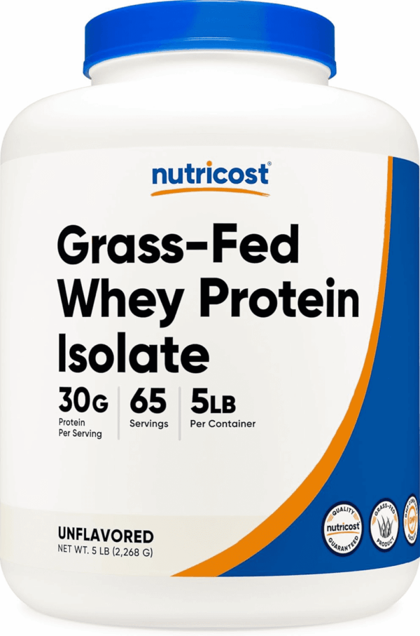 Grass-Fed Whey Protein Isolate (Unflavored) 5LBS - Rbgh Free, Non-Gmo & Gluten Free