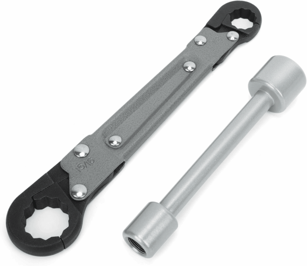 Plumbing Tools Angle Stop Wrench Kit – Adjustable Wrench Professional Plumber Wrench Tools for Installing New Compression Angle Stops and Removing Compression Rings-Silver Tool Kit