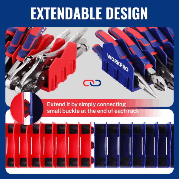 2-Pack Plier Organizer Rack with Non-Slip Rubber Base, 20 Slots Tool Box Holder, Drawer Storage for Cutters (Pliers Not Included) - Image 6