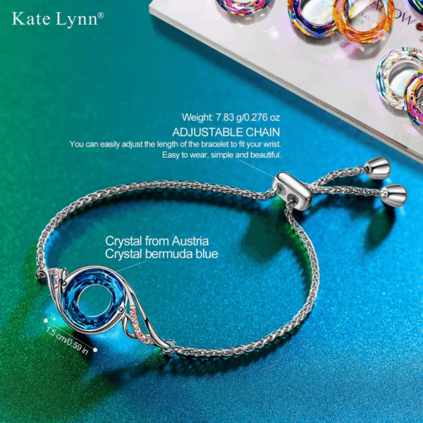 ♥ Rise from the Ashes Phoenix Bracelet Made with Crystals from Austria, Adjustable Slider Bracelet for Women, Packaged with Jewelry Box, Birthday Gift for Women, Symbol of Luck and Renewal - Image 2