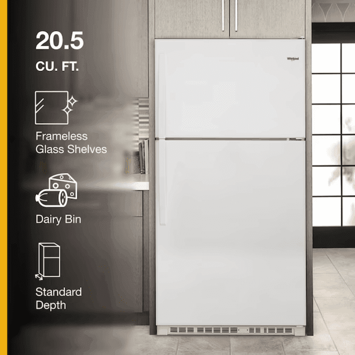 20.5-Cu Ft Top-Freezer Refrigerator ( White ) - Image 4