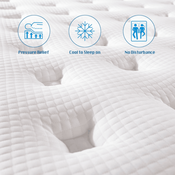 Full Mattress, 12 Inch Hybrid Mattress in a Box, Gel Memory Foam Mattress, Individually Wrapped Pocket Coils Innerspring Mattress, Support & Pressure Relief, Medium Firm Feel - Image 4