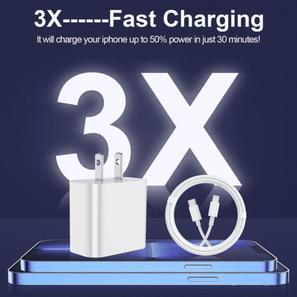 Iphone Charger Fast Charging 2 Pack Type C Wall Charger Block with 2 Pack [6FT&10FT] Long USB C to Lightning Cable for Iphone 14/13/12/12 Pro Max/11/Xs Max/Xr/X,Airpods Pro - Image 2