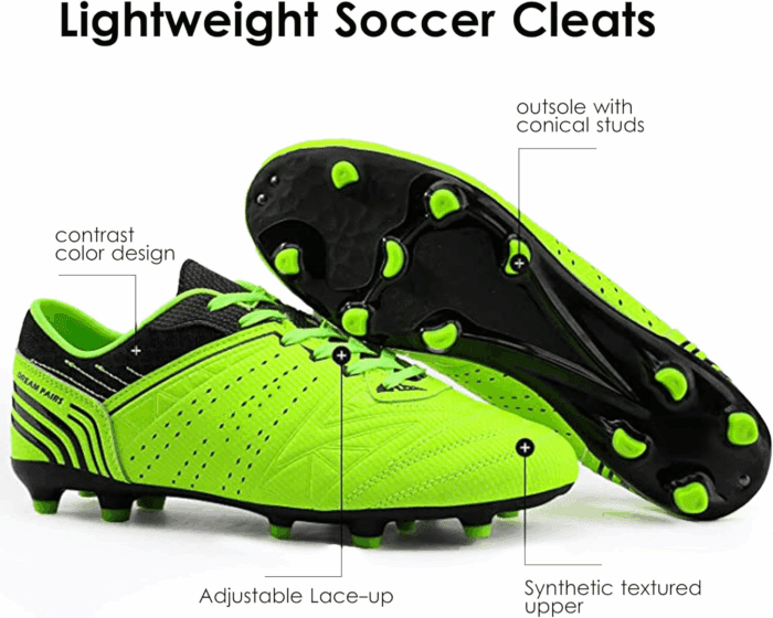 Mens Sport Flexible Athletic Lace up Light Weight Outdoor Cleats Football Soccer Shoes - Image 5
