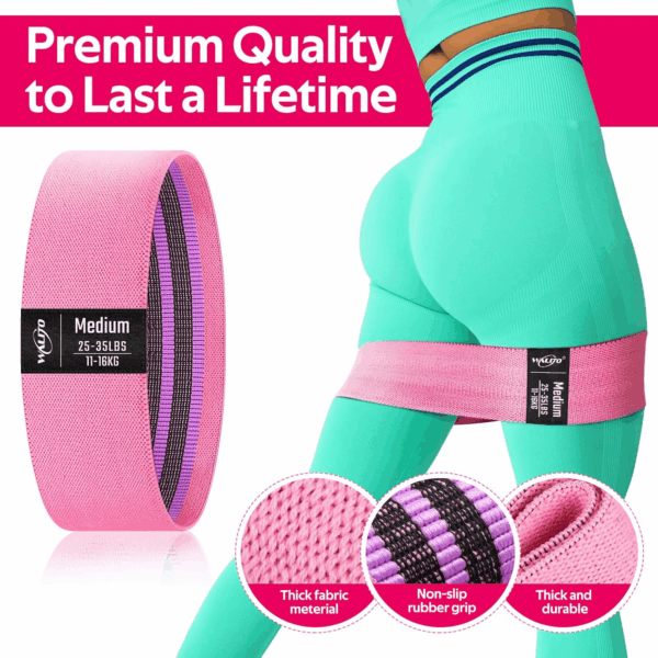 Resistance Bands for Legs and Butt, Fabric Exercise Loop Bands Yoga, Pilates, Rehab, Fitness and Home Workout, Strength Bands for Booty - Image 2