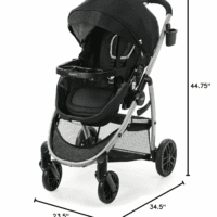 Modes Pramette Stroller, Baby Stroller with True Pram Mode, Reversible Seat, One Hand Fold, Extra Storage, Child Tray, Pierce - Image 8