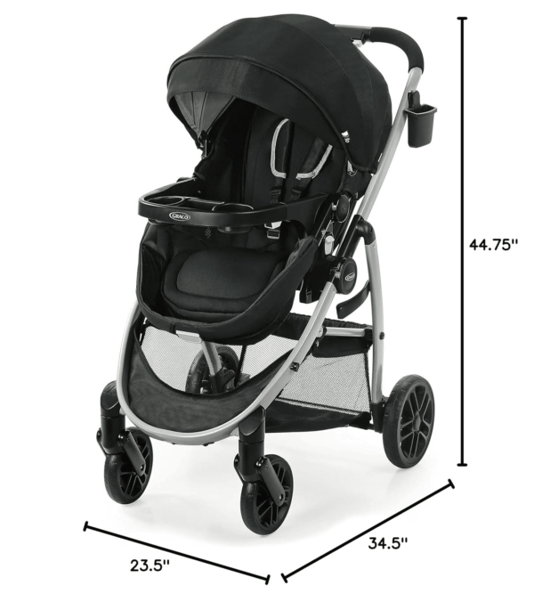 Modes Pramette Stroller, Baby Stroller with True Pram Mode, Reversible Seat, One Hand Fold, Extra Storage, Child Tray, Pierce - Image 8