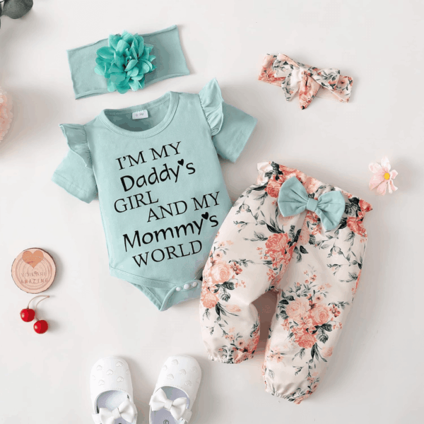 Newborn Infant Baby Girl Clothes Ruffle Romper Toddler Girl Floral Cotton Pant Sets Girls Clothing Outfit - Image 7