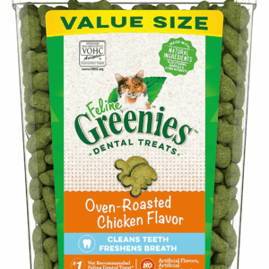 Feline Adult Dental Cat Treats, Oven Roasted Chicken Flavor, 9.75 Oz. Tub
