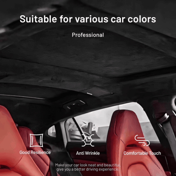 Suede Auto Headliner Fabric 98" L × 60" W with Foam Backing - Tube Packaging - Black Interior Replacement Material for Car/Truck/Suv/Rv Roof - Home Repair/Diy Headliner Material - Image 6