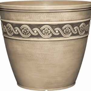 Corinthian Resin Flower Pot Planter, Concrete Grey, 13"