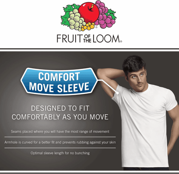Men'S Undershirts, Moisture Wicking & Tag Free, Short Sleeve Crew T-Shirts - Image 3