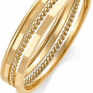 14K Gold Plated Four Pieces Thin Rings Set for Women | 4 Dainty Stacking Rings Pack | Minimalist Stackable Bands