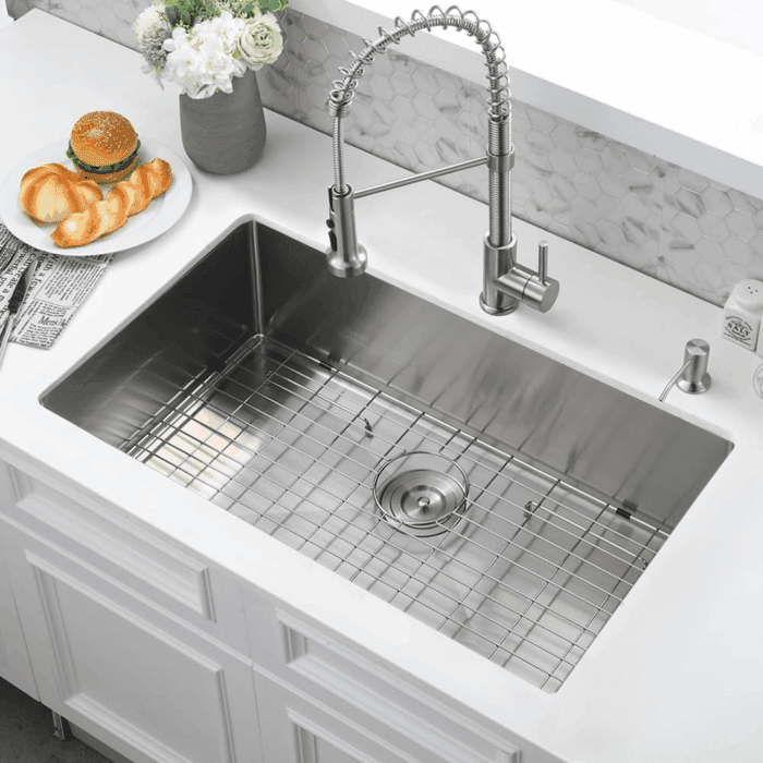 26X18 Stainless Steel Undermount Sink - 18 Gauge Deep Single Bowl with Colander - Image 2