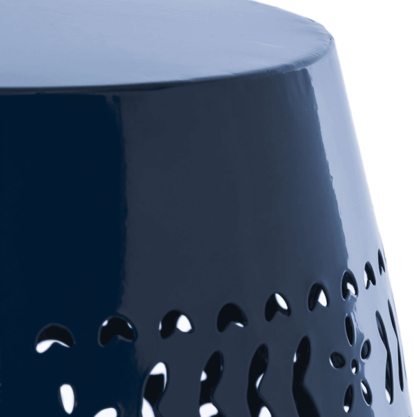 Ruby Outdoor 12" Iron Side Table, Dark Blue - Image 6