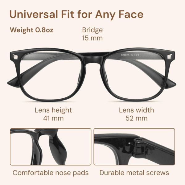 Stylish Blue Light Glasses for Woman - Computer Glasses 99% Blue Light Blocking - Lightweight TR90 Frames - 3 Pack - Image 5