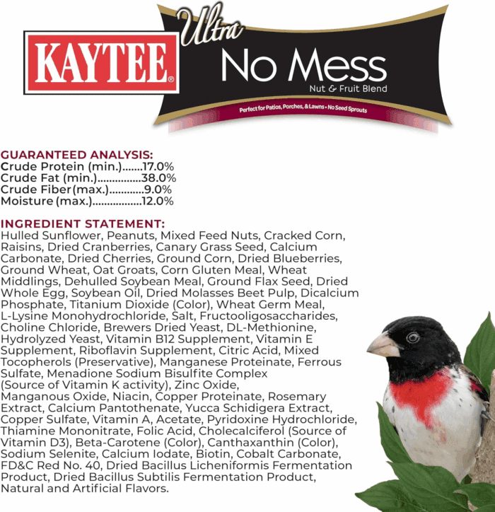 Wild Bird Ultra No Mess Nut & Fruit Food Seed Blend for Blue Jays, Woodpeckers, Juncos, Cardinals, Grosbeaks, Sparrows, and Finches, 5.5 Pound - Image 6