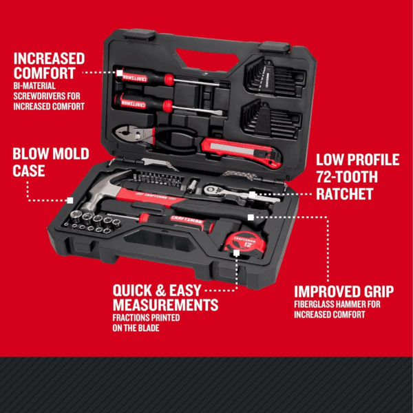 57 Piece Mechanics Tool Set/Home Tool Set (CMMT99447) - Image 2