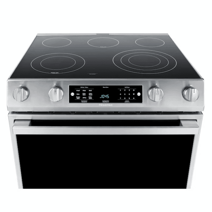 30-In Glass Top 5 Burners 5.8-Cu Ft Air Fry Convection Oven Slide-In Electric Range Stainless Steel ) - Image 15