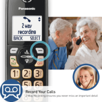 Cordless Phone with Answering Machine, Advanced Call Block, Bilingual Caller ID and Easy to Read High-Contrast Display, Expandable System with 2 Handsets - KX-TGD832M (Metallic Black) - Image 6