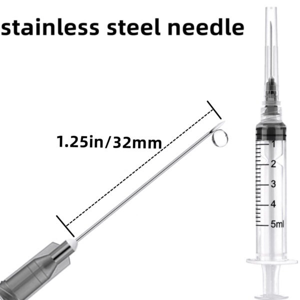 100 Pack 5Ml 22Ga Plastic Syringe with Measurement for Scientific Labs and Industrial Dispensing, Disposable Individually Wrapped (100, 5Ml-22Ga) - Image 2