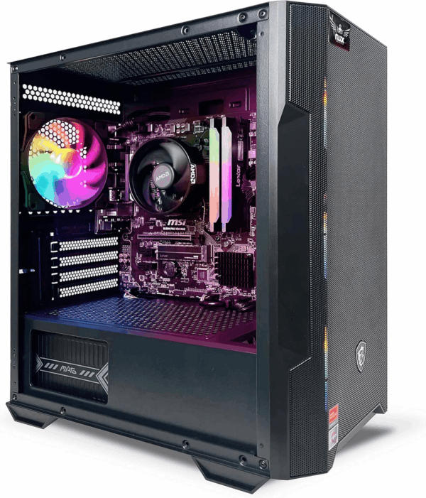 Raptor Desktop (AMD Ryzen 7 5700G 4.6Ghz NVIDIA, 16GB 2 * 8 GB DDR4 3600, 512Gb M2 NVME SSD, RGB Fans, W11, Wifi Ready, Mouse and Keyboard) - Image 3