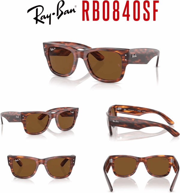 Mega Wayfarer RB0840SF Square Asian Fit Low Bridge Sunglasses for Men for Women + BUNDLE with DIW Kit - Image 7