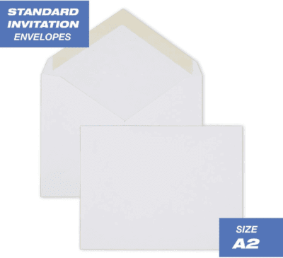 Standard A2 Invitation Envelopes, Gummed Closure, 4-3/8" X 5-3/4", Premium 24-Lb Paper, White, 100 per Box (CO198) - Image 2