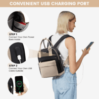 Mini Backpack for Women Stylish Waterproof Backpack Purse with USB Port, Cute Daypack for College Travel Party - Image 5