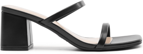 Sandal Heels for Women Low Square Open Toe Block Chunky Heels Slip on Slides Mules for Party Homecoming Daily - Image 2