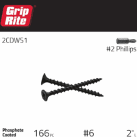 2CDWS1#6 X 2 Phillips Bugle Head Coarse Thread Sharp Point Drywall Screw, 1Lb Box - Image 2