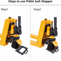 Pallet Jack Stopper Truck Chock Heavy Duty Pallet Jack Chock 14.2" Length X 11.6" Width X 2" Height 2 Pack (Black) - Image 4