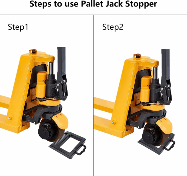 Pallet Jack Stopper Truck Chock Heavy Duty Pallet Jack Chock 14.2" Length X 11.6" Width X 2" Height 2 Pack (Black) - Image 4
