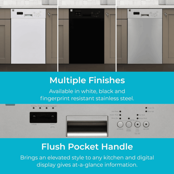 18" Built-In Stainless Steel Tub Dishwasher with Easyflex 3Rd Rack, Smartwash, Ultrawash Plus, Turbodry, Morespace Adjustable Rack, Energy Star Certified, Fingerprint Resistant Stainless Steel - Image 10