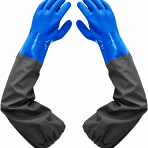 PVC Chemical Resistant , Long Rubber, Heavy Duty Waterproof Gloves for Chemical and Acid Work, 25 Inches, Large-(Blue)