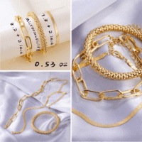 6 PACK (24 PCS) Boho Gold Chain Bracelets Set for Women, 14K Gold Plated Multiple Layered Stackable Open Cuff Wrap Bangle Adjustable Link Italian Cuban Jewelry for Women Gift - Image 3