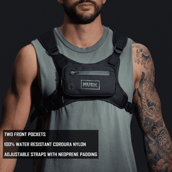 Water Resistant Chest Pack - Running Vest for Workouts, Running Phone Holder Extra Storage, Lightweight Running Pack - Image 7