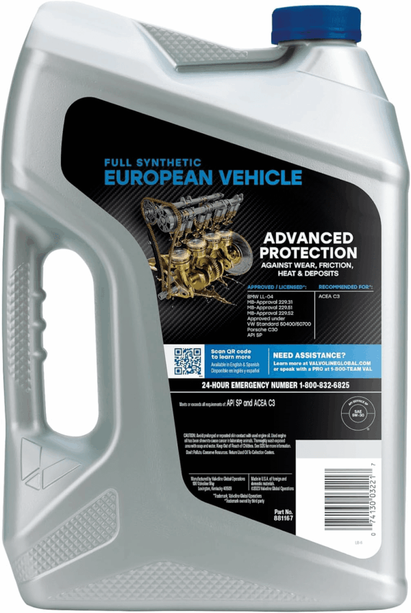 European Vehicle Full Synthetic XL-III SAE 5W-30 Motor Oil 5 QT, Case of 3 - Image 3
