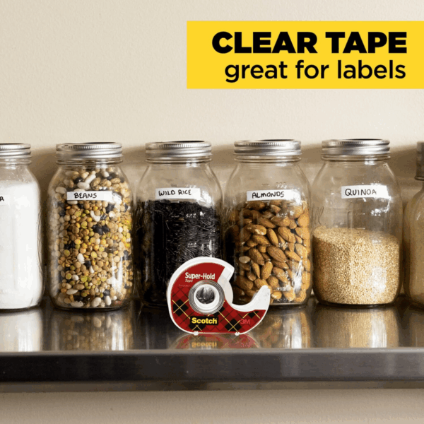 Super-Hold Tape, 4 Rolls, Transparent Finish, 50% More Adhesive, Trusted Favorite, 3./4 X 650 Inches, Dispensered (4198) - Image 8