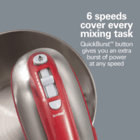 Classic Stand and Hand Mixer, 4 Quarts, 6 Speeds with Quickburst, Bowl Rest, 290 Watts Peak Power, Red (64654) - Image 6