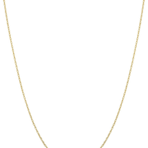 Real 14K Yellow Gold Rope Chain Pendant Necklace for Women (0.7 Mm, 0.9 Mm, 1 Mm, 1.3 Mm, or 1.5 Mm)